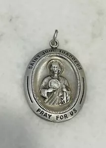 Medalla colgante de plata esterlina Theda Saint Jude Thaddeus Pray For Us - Imagen 1 de 3