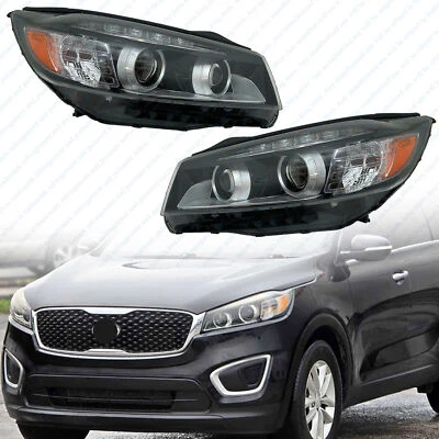 For 2016 2017 2018 Kia Sorento Halogen w/LED Accent Headlight Left Right Pair - Image 1 of 4