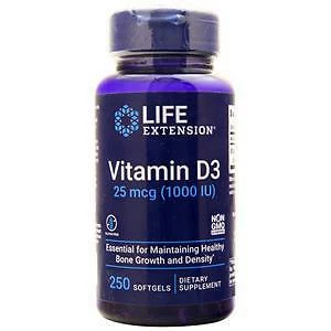 Life Extension 维生素 D3 (1000IU) 250 克 — 第 1/1 张图片