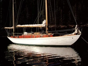 Biglietto di auguri Starlight Concordia Yawl Barca in legno all'ancora vuota interna - Foto 1 di 2