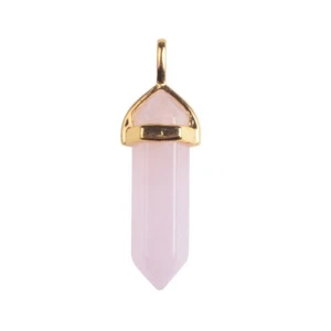 Healing Chakra Crystal Pointed Pendant Necklace Gold Layered Moon Chain Choker - Picture 1 of 42