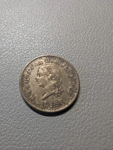 1886 Colombia Small 5 Circulated 5 Centavos Coin! - Picture 1 of 2