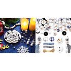 180Pieces Christmas Beads Christmas Beads for Crafts Buffaloes Plaids