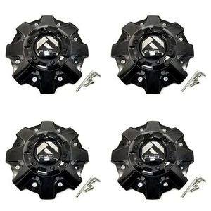 4 Fuel Gloss Black Center Hub Cap 8"OD Bolt-On Open-End/Closed-end 1001-79GB - Picture 1 of 6