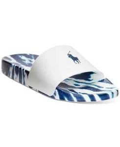 POLO RALPH LAUREN SIGNATURE PONY SLIDES COLORE bianco cravatta tinta TAGLIA 11D NUOVA CON SCATOLA - Foto 1 di 5