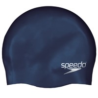 Speedo Adult Solid Silicone Swimming Dome Swim Cap - Navy, One-Size Stretch Fit