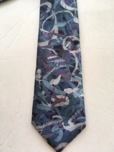 Vintage Christian Dior Blues Men's Neck Tie Silk Mod Geometric Purples - Picture 1 of 4