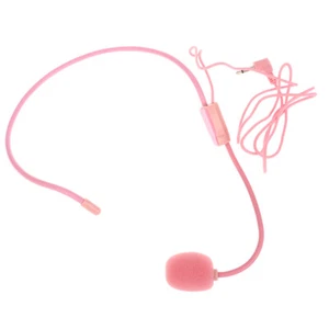 3.5MM Pink Headworn Wired Microphone Voice Amplifier Speaker For Speech Teacher - Afbeelding 1 van 9