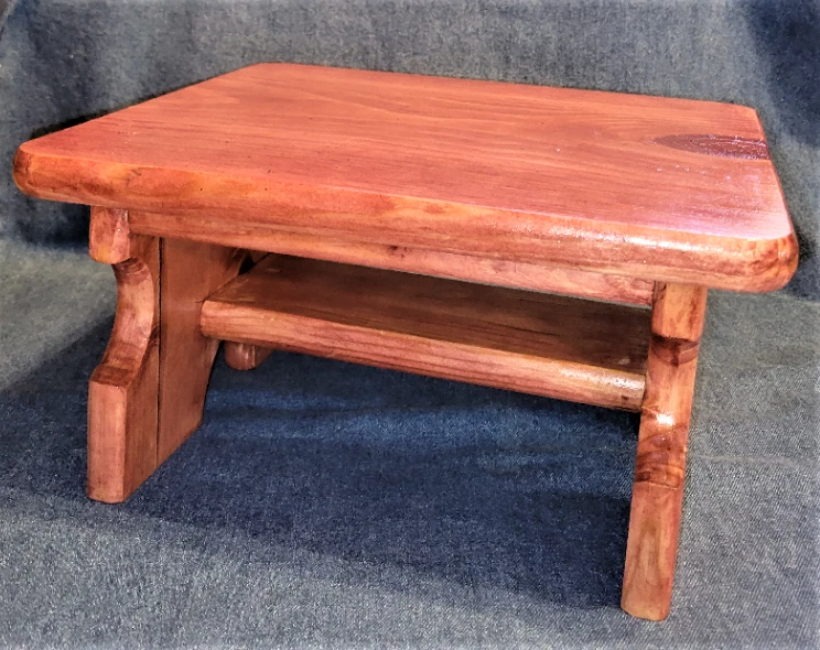 **NEW*Handmade Stained Gunstock/Varnished "Footstool! Size 12"W X 6 1/2H" X 11"D - Image 1 of 4