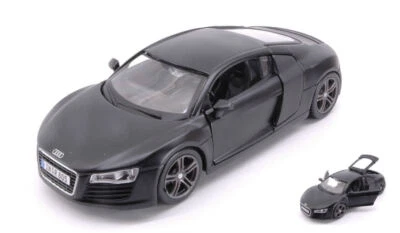 MODELLINO AUTO STATICO DIECAST MAISTO AUDI R8 DULL NERO MODELLISMO SCALA 1:24 - Immagine 1 di 2