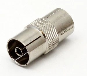 Antennen-Doppel-Kupplung Verbinder Koax IEC Vollmetall Metall - Bild 1 von 3