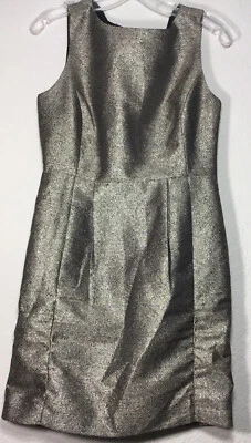 Vestido Vaina Fossil Plisado Sin Mangas Negro/Dorado Brilla Talla 4 Foto 1 de 4