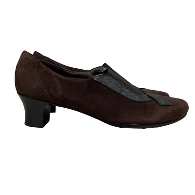 Munro American Pump Marrón Gamuza Elastizado Gore Vamp Sin Cordones Mujer Talla 9N Foto 1 de 4