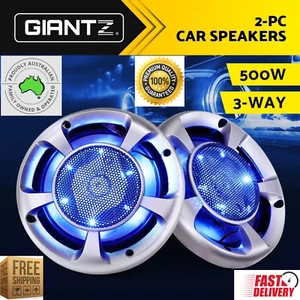 Giantz Car Speakers 500W Audio Stereo Speaker 3-Way Tweeters Component Set 2pcs - Picture 1 of 11