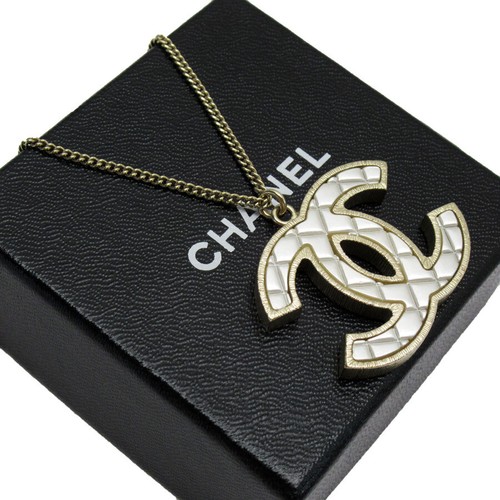COLLANA CHANEL AUTENTICA ORO COCO MARK METALLO COLLO DONNA: TOP 60CM W3 5X3CM F S