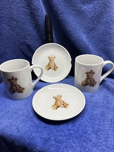 Pottery Barn 2 PC St Jude's Bear Milk & Cookie Set, Set of 2 mugs and 2 plates - Picture 1 of 10