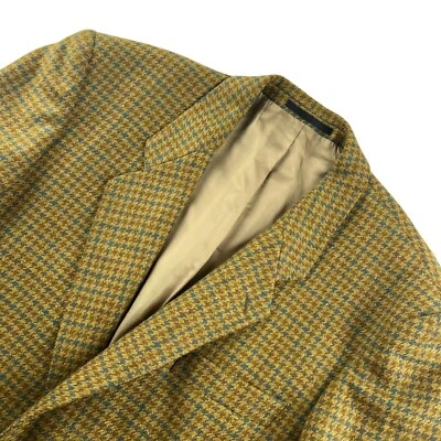 VTG Pierre Cardin Men's Wool Tweed Houndstooth Blazer Jacket Brown • 44R (US) - Image 1 of 4