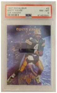 1997 Excalibur Brett Favre 22K KNIGHTS #3 graded PSA 8 card POP 7 - Picture 1 of 2