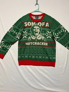 New Buddy ELF Movie Mens XL X-Large Son of a Nutcracker Ugly Christmas Sweater - Picture 1 of 7