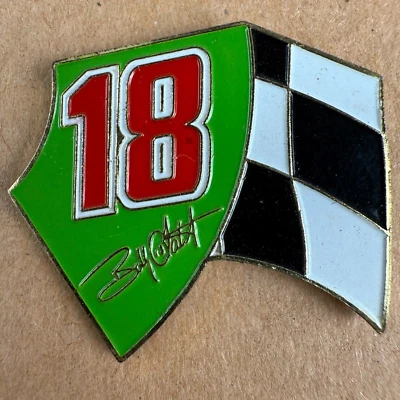 Lapel Pin Nascar BOBBY LABONTE #18 Racing Checkered Flag Green Bag Hat Pin Tac - Image 1 of 4