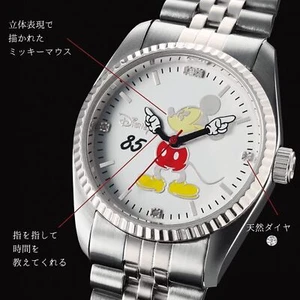 Reloj de pulsera Disney 85th Mickey Mouse para hombre World Limited plateado Japón nuevo - Imagen 1 de 4
