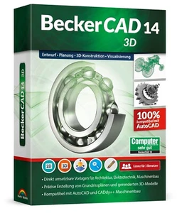 BeckerCAD 14 3D - 3 User Lizenz - 3D Konstruieren - Zeichnen - PC-DVD ROM - Bild 1 von 11