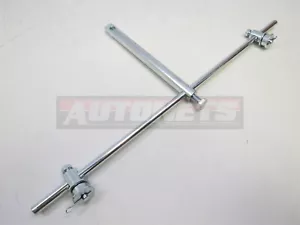 Hot Street Rod Dual Carburetor Carb Linkage Kit Quad Inline Hood Scoop Blower - Foto 1 di 5