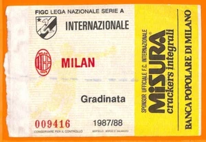C1990- Vecchio BIGLIETTO PARTITA CALCIO - 1987-88 INTER VS MILAN - Picture 1 of 1