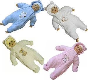 Overall Baby Strampler Babyjacke Junge Mädchen Anzug warm weiß blau rosa beige - Bild 1 von 6