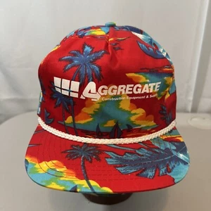 Vintage Floral Hawaiian Snapback Hat Rope San Sun Snapback 80s 90s Aggregate - Picture 1 of 13