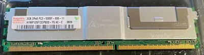 Hynix 2GB PC2-5300 DDR2-667 HYMP125F72CP8D3-Y5 Fully Buffered ECC RAM Memory - Image 1 of 3