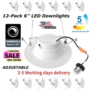 5/6 Inch LED Can Lights Retrofit Recessed Lighting, 5CCT 15Watt Recessed Lights - Picture 1 of 26