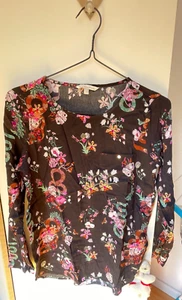 Tom Tailor Damen Bluse / Tunika schwarz gemustert, Blumen Größe M /38, neuwertig - Bild 1 von 2