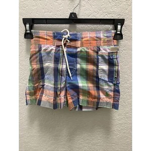 Polo By Ralph Lauren Youth Boys 2/2T Swim Trunks Shorts Plaid Blue - Picture 1 of 9