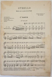 Notenständer Orchester Othello Giuseppe Verdi E. Tavan Ricordi 1926 Fantasia - Picture 1 of 1