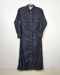 Chloe Size S 36 Women's Navy Blue Demin Jeans Midi Dress - Picture 1 of 18