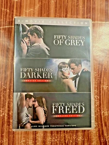 Fifty Shades of Grey 3 Movie Collection DVD Grey Darker Free Movie Set Unrated - Picture 1 of 9