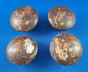 4 Large 1.75" Antique Wooden Drawer Knobs Dresser Desk - Picture 1 of 3