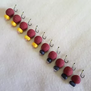 10 X HAIR RIGS LOADED WITH 15mm SALMON & SHRIMP BOILIES CARP FISHING TACKLE - Picture 1 of 4