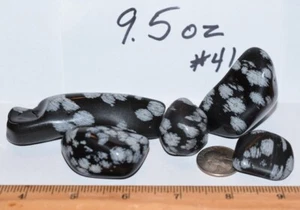 Gorgeous Snowflake Obsidian...polished 9.5 oz (41) 5 stones - Picture 1 of 5