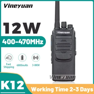 Vineyuan K12 12W 6800mAh Walkie Talkie UHF 400-470MHz Long Range Two Way Radio - Picture 1 of 12