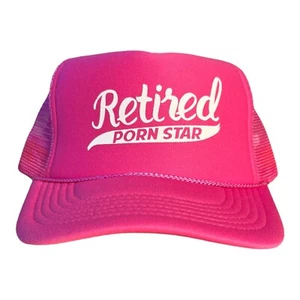 Funny Trucker hat Retired Porn Star Hat Snapback Mens Humor Novelty Hat NEW PINK - Picture 1 of 5