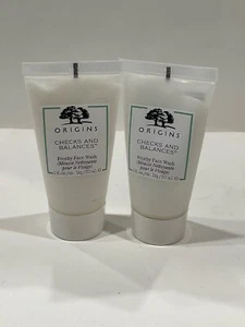 2 X ORIGINS CHECKS AND BALANCES FROTHY FACE WASH 1.0 Oz / 30 ml TRAVEL SIZE - Picture 1 of 2