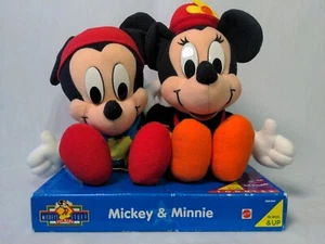 Vintage 1994 Mattel Mickeys Stuff for Kids 12” Mickey & Minnie Mouse Plush Toys - Picture 1 of 6