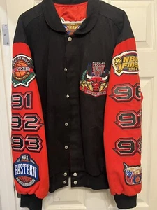 Chicago Bulls NBA Jacket Men's XL All Star Repeat 3Peat Jeff Hamilton JORDAN - Picture 1 of 2