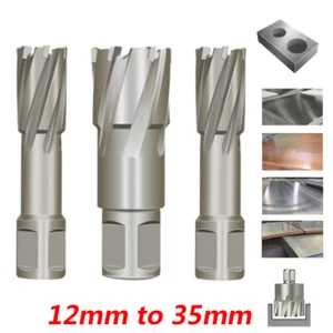 Metal Hole Saw Cutters Dia 12 to 35 mm TCT Hollow Drill Fit Magnetic Drill Lathe - Picture 1 of 9