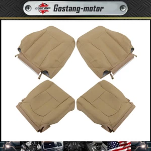 Leather Seat Cover Front Bottom Top Tan For 2011-2016 Ford F250 F350 Lariat - Picture 1 of 13