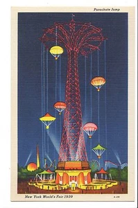 Vintage Postcard New York World's Fair 1939 Parachute Jump - Picture 1 of 4
