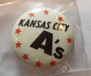 RARE! VINTAGE 1961 GUY'S POTATO CHIPS KANSAS CITY A'S PIN- WHITE/BROWN/ORANGE - Picture 1 of 2