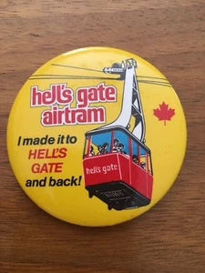 Vintage Hells Gate Airtram Canada Fraser Canyon BC Souvenir Pin Pinback Badge - Picture 1 of 4